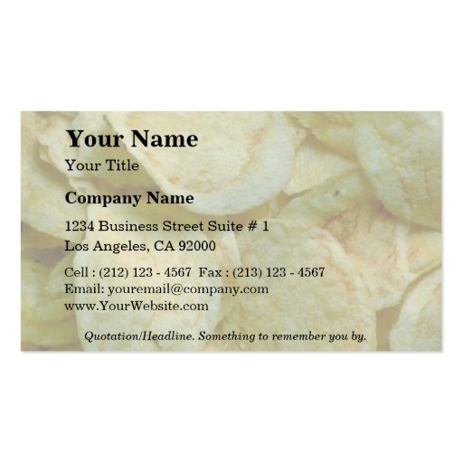 Crispy potato chips business card (front side)