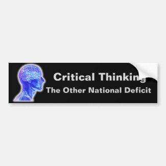 Critical Thinking Car Bumper Sticker