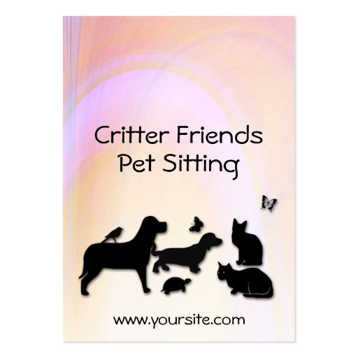 Critter Friends Pet Sitting Business Card Template (front side)