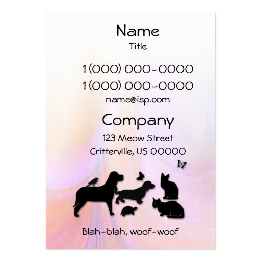 Critter Friends Pet Sitting Business Card Template (back side)