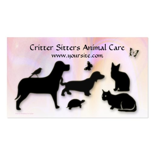 Critter Sitter Animal Care Business Cards (front side)