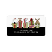 Critters in Presents Address Mailing Labels label