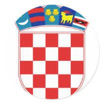 Croatia Coat of arms HR Hrvatska Round Stickers