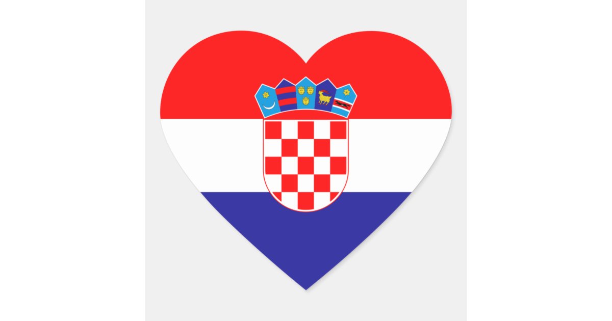 Croatia/Croatian/Croat Heart Flag Heart Sticker | Zazzle