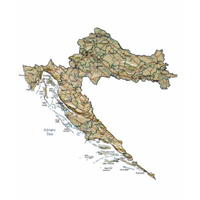 Croatia Flag and Map T-Shirt by FlagAndMap
