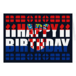 Croatia Flag Birthday Card