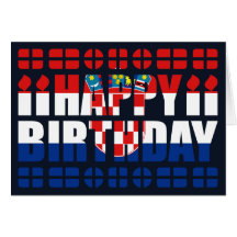 Croatia Flag Birthday Card