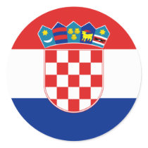 Croatia Flag HR Hrvatska Round Sticker