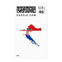 Croatia flag map postage