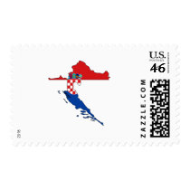 Croatia flag map postage