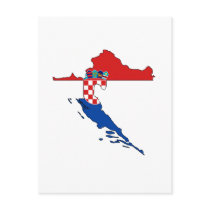 Croatia flag map postcards
