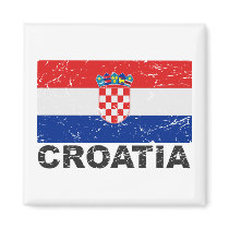 Croatia Vintage Flag magnets by allworldtees Croatia Vintage Flag magnets