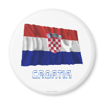 Croatia Waving Flag with Name magnets