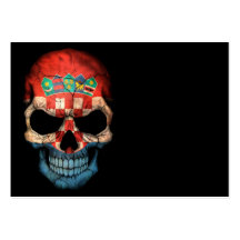 Croatian Flag Skull on Black Business Card Templates