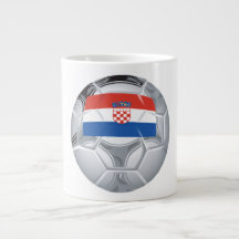 Croation Soccer Ball Extra Large Mugs