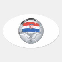 Croation Soccer Ball Oval Stickers