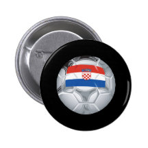 Croation Soccer Ball Pinback Buttons