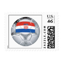 Croation Soccer Ball Postage Stamp