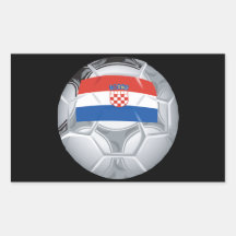 Croation Soccer Ball Rectangular Stickers