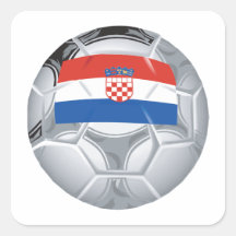 Croation Soccer Ball Square Sticker