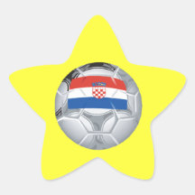 Croation Soccer Ball Star Stickers
