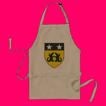 croc coat of arms aprons