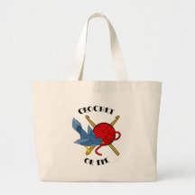 Crochet or Die Tattoo Canvas Bag
