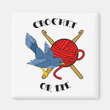 Crochet or Die Tattoo Magnets