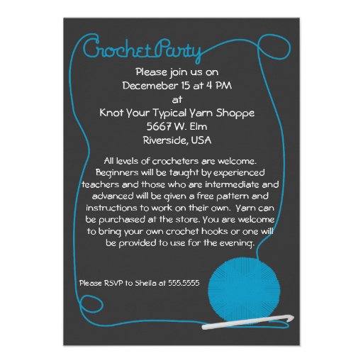 Crochet Party Invitation