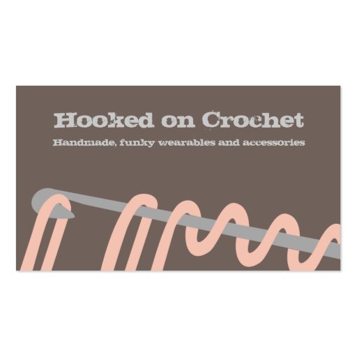 crochet stitching crafts brown pink business cards (front side)