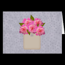 Crock Of Peonies Large Font Easter Card cards