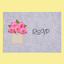 Crock Of Peonies Wedding Reception RSVP invitations