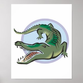 Crocodile/Alligator Circle Design print