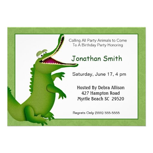 Crocodile Birthday Invitation