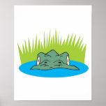 crocodile head in the water posters