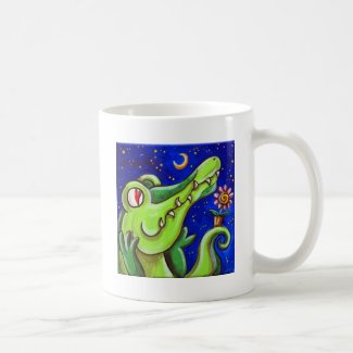Crocodile In Love With The Moon Coffee Mug