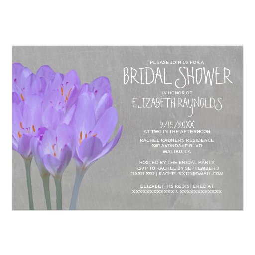 Crocus Bridal Shower Invitations