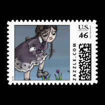 Crocus Girl Postage Stamps stamps