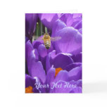 "Crocuses and Honey Bee" - customizable Greeting Card