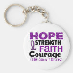Crohn’s Disease HOPE 3 Keychains