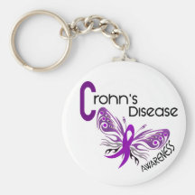 Crohn's Disease BUTTERFLY 3 Keychains