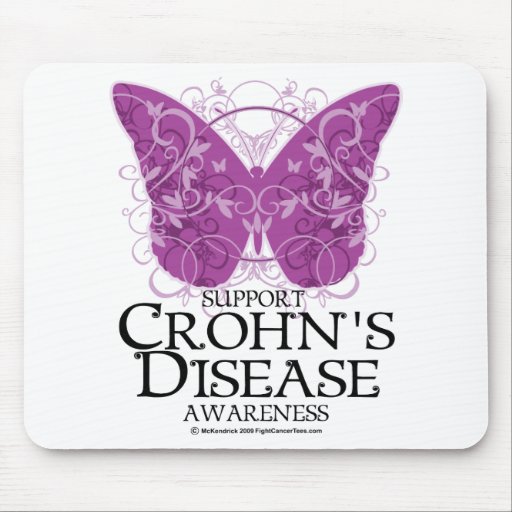Crohn's Disease Butterfly Mouse Pads