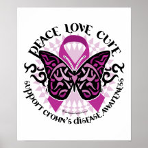 Crohn's Disease Butterfly Tribal Print
