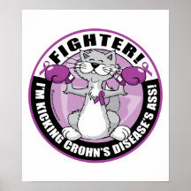 Crohn's Disease Cat Fighter Poster