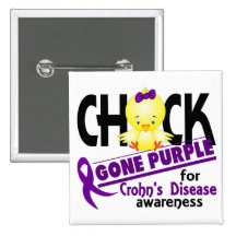 Crohn's Disease Chick Gone Purple 2 Pin
