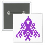 Crohn's Disease Christmas Ribbon Tree Pinback Button