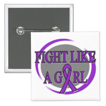Crohn's Disease Fight Like A Girl Circular Pins