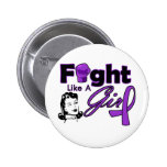 Crohn's Disease Fight Like A Girl - Retro Girl buttons