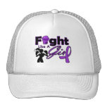 Crohn's Disease Fight Like A Girl Silhouette hats