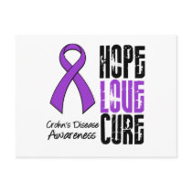Crohn's Disease Hope Love Cure Ribbon postcards by giftsforawareness Crohn's Disease Hope Love Cure Ribbon postcards